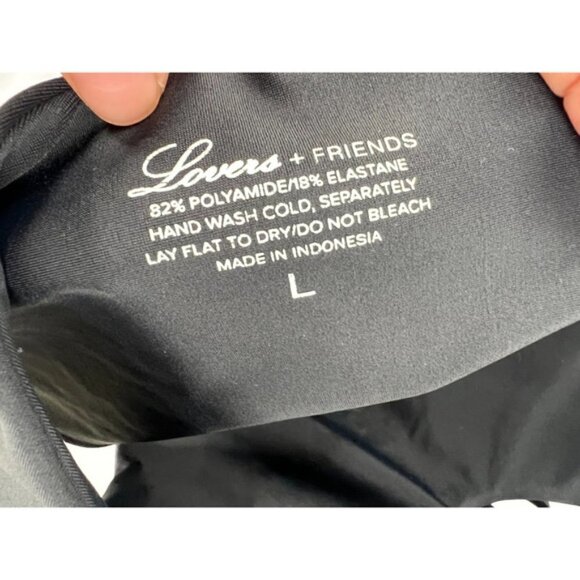 Lovers + Friends Sade One Piece Tie-Back Black Swimsuit Women's Large - Picture 10 of 10